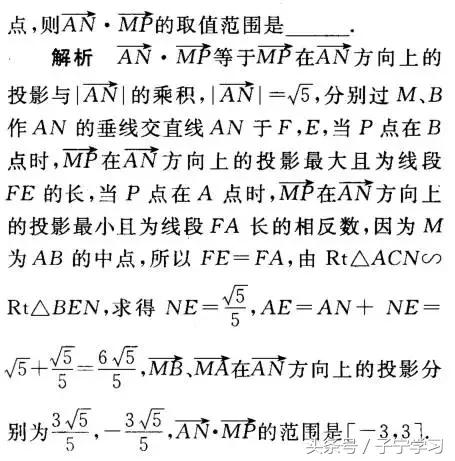 「高中数学」向量数量积几何意义的应用