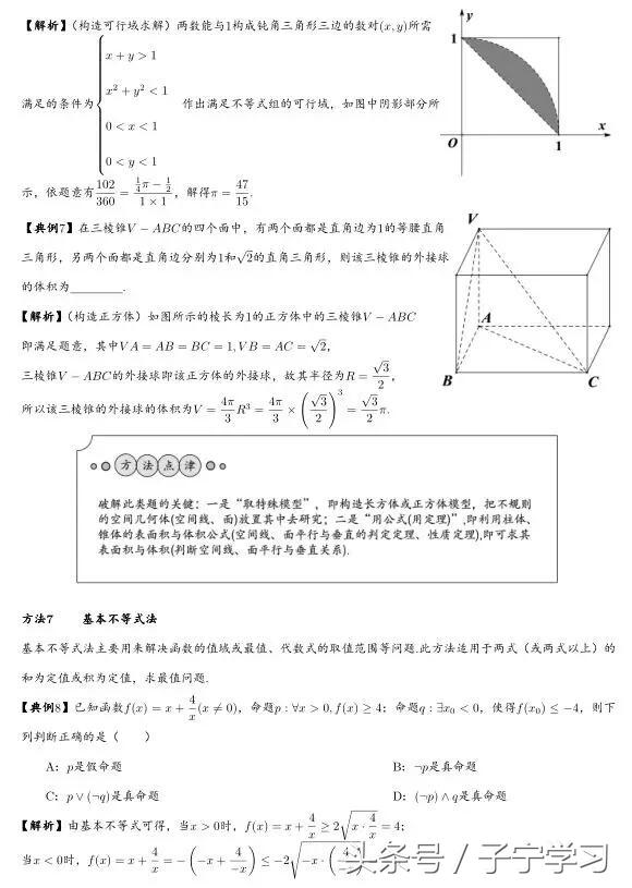 「高中数学」十五种数学核心解题方法的活用