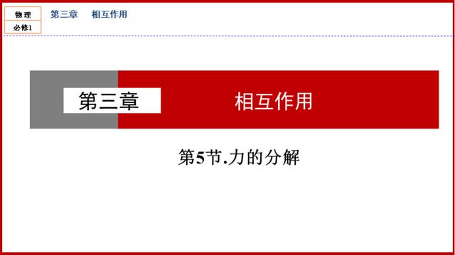 「高一物理」必修一：第三章《相互作用》知识点，第5节