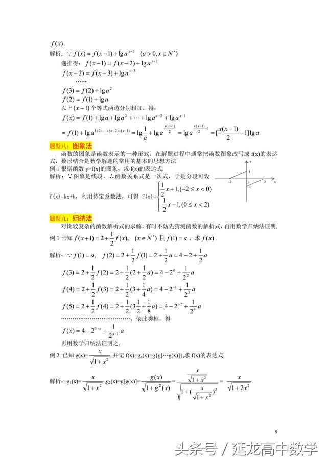 高中数学——求函数解析式的方法总结（分类整理）