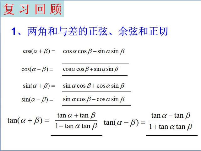 高考数学：三角恒等变换复习课