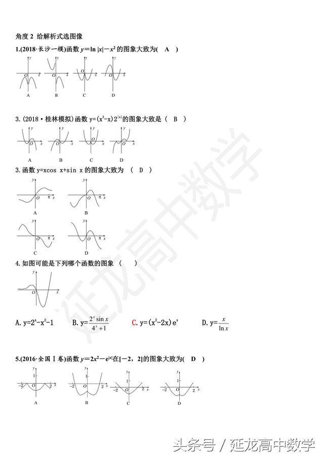 2019高三一轮复习——（10）函数的图象——考点分类整理