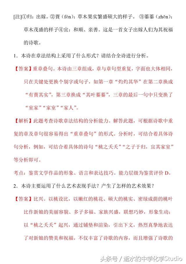 高中语文难点——《诗经》艺术手法