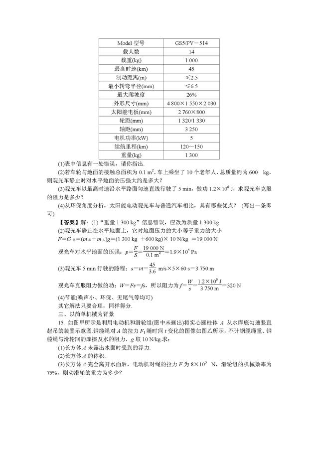 三类最经典的初中物理力学综合题（详细解析解题方法）