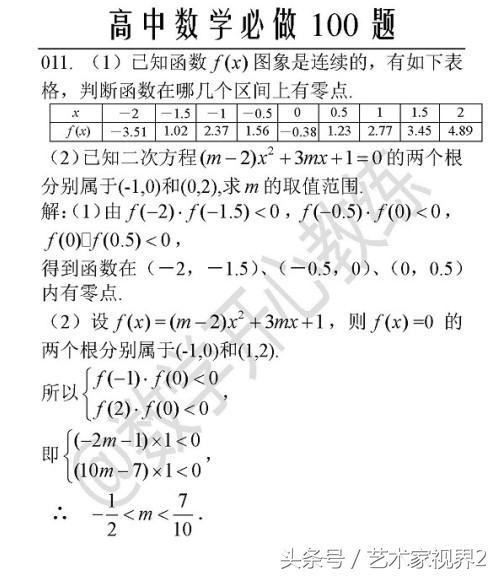 《高中数学必做100道题》——喜欢请收藏