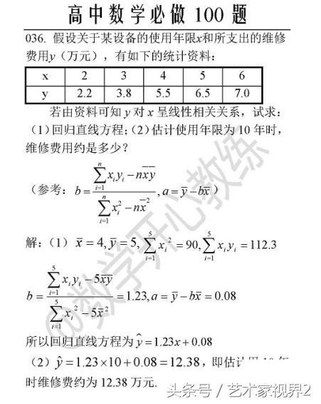 《高中数学必做100道题》——喜欢请收藏