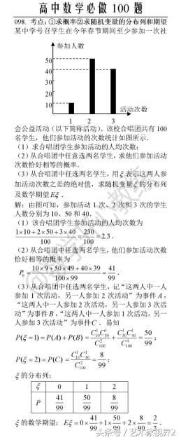 《高中数学必做100道题》——喜欢请收藏