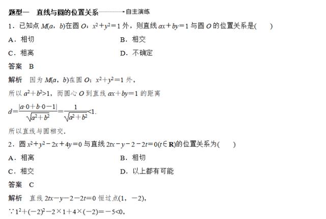 冲刺2019高考数学：直线与圆、圆与圆之间的关系，涵盖最新题型