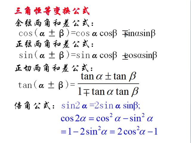 高中数学：人教版必修四全册总复习知识点