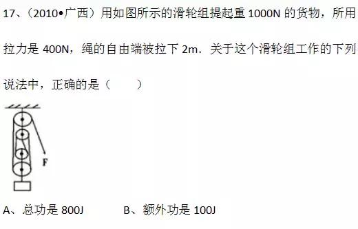 简单机械，滑轮经典练习题及详细解析