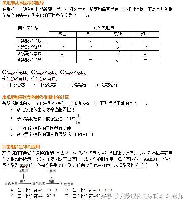 高中生物必修2——遗传因子的发现——基因的自由组合定律