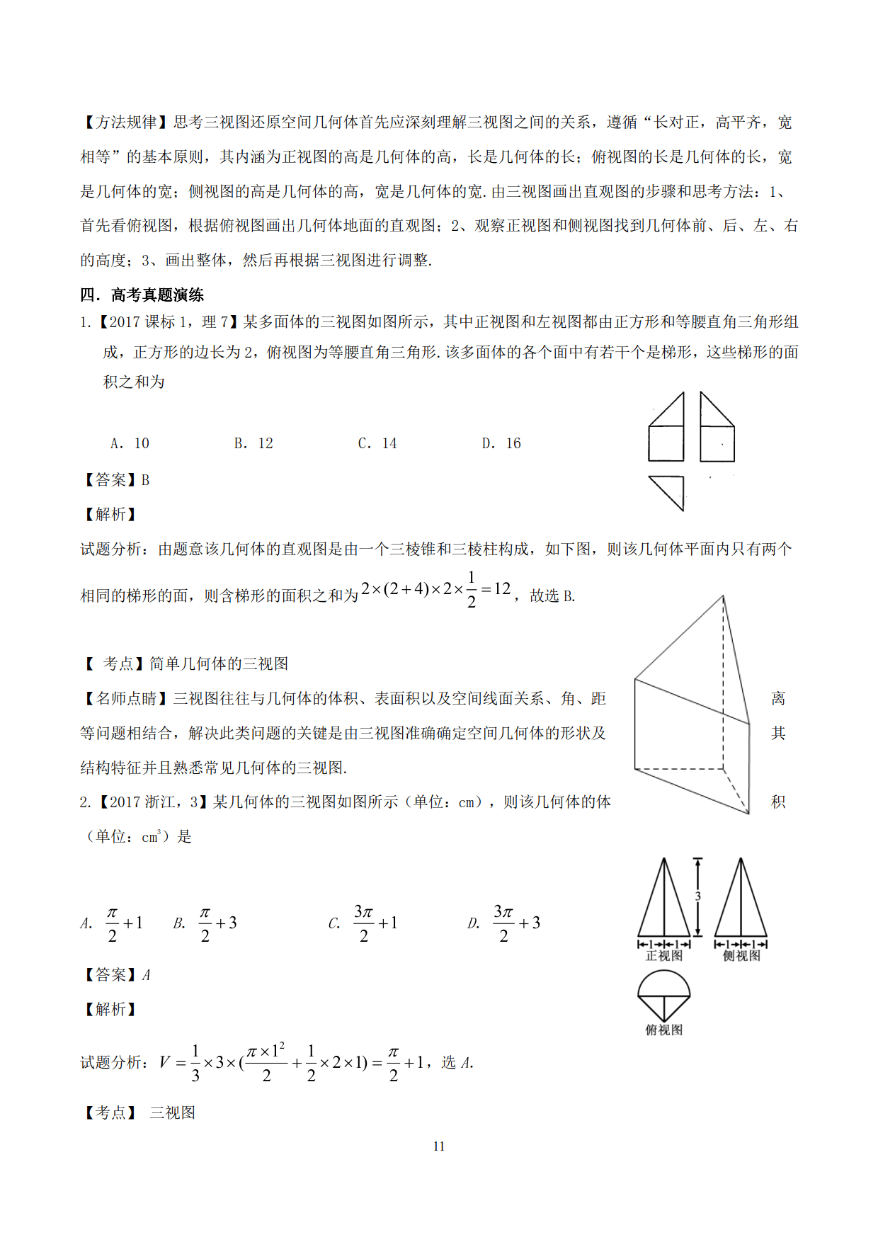 高中数学精品资料之“母体法突破三视图”，决胜高考，金榜提名！