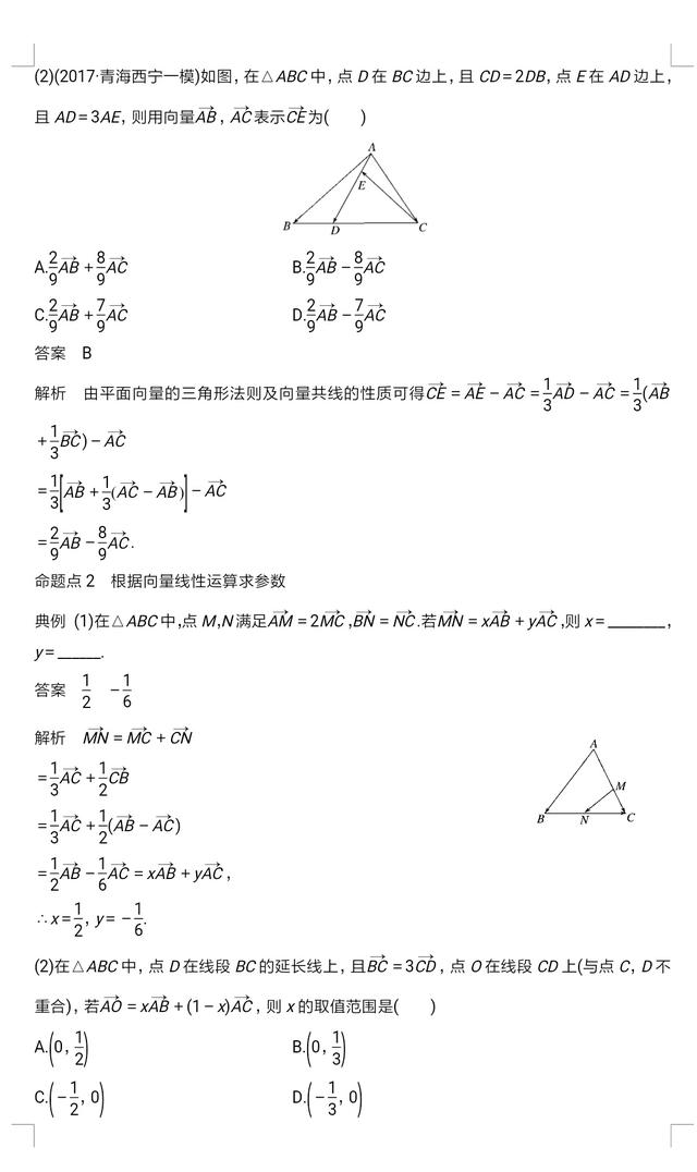 高中数学课程平面向量概念及重点专题