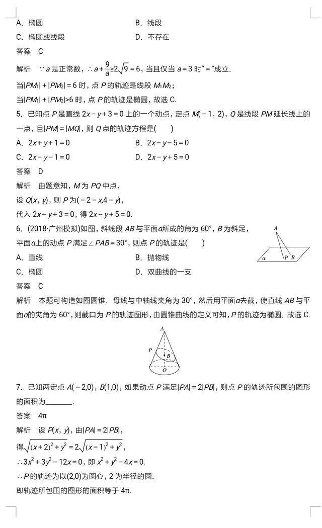 高中数学重点资料：曲线与方程最经典题型曝光，详细解析答案