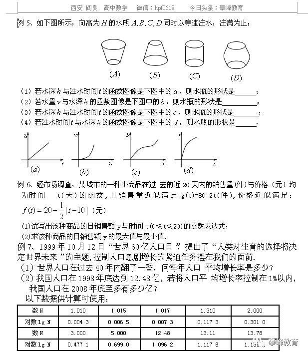 高中理科数学总复习讲义 第十四讲 函数模型及其应用