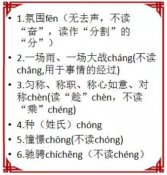 盘点中小学语文读音90个易错汉字，留给孩子学习用！