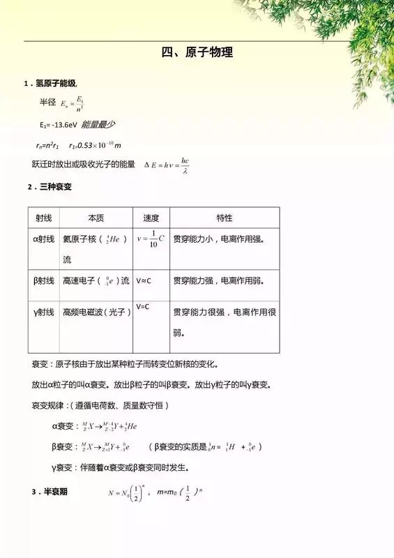 查漏补缺：最全高中物理公式及定理汇总，先收藏，慢慢看！