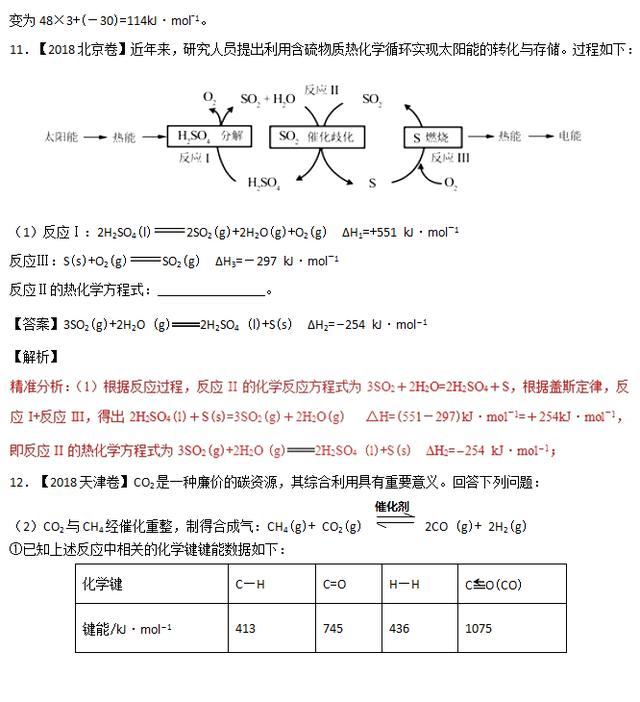 专题八 化学反应中的能量变化——三年高考化学真题（含解析）