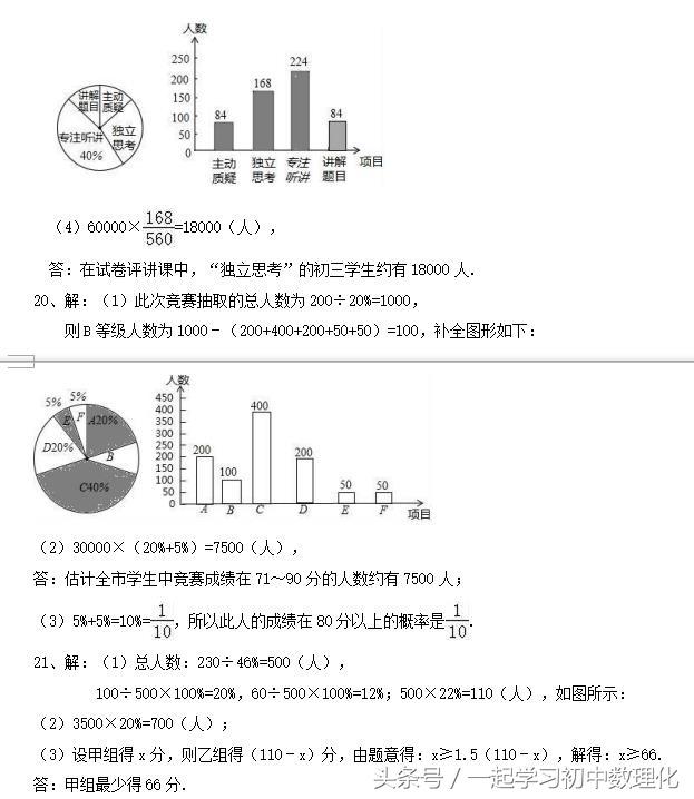 人教版七年级数学期末复习专题——数据的描述（可打印版）