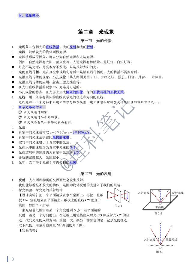 中考物理通读本，理科笔记精编复习资料，献给所有初三的小伙伴