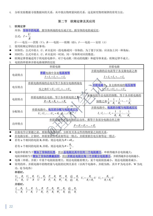 中考物理通读本，理科笔记精编复习资料，献给所有初三的小伙伴