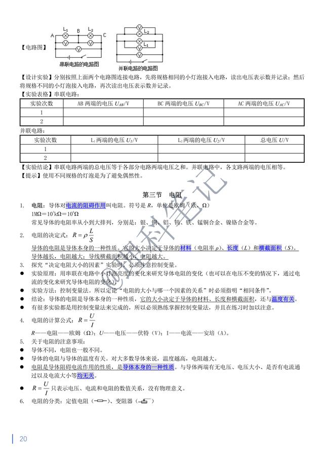 中考物理通读本，理科笔记精编复习资料，献给所有初三的小伙伴