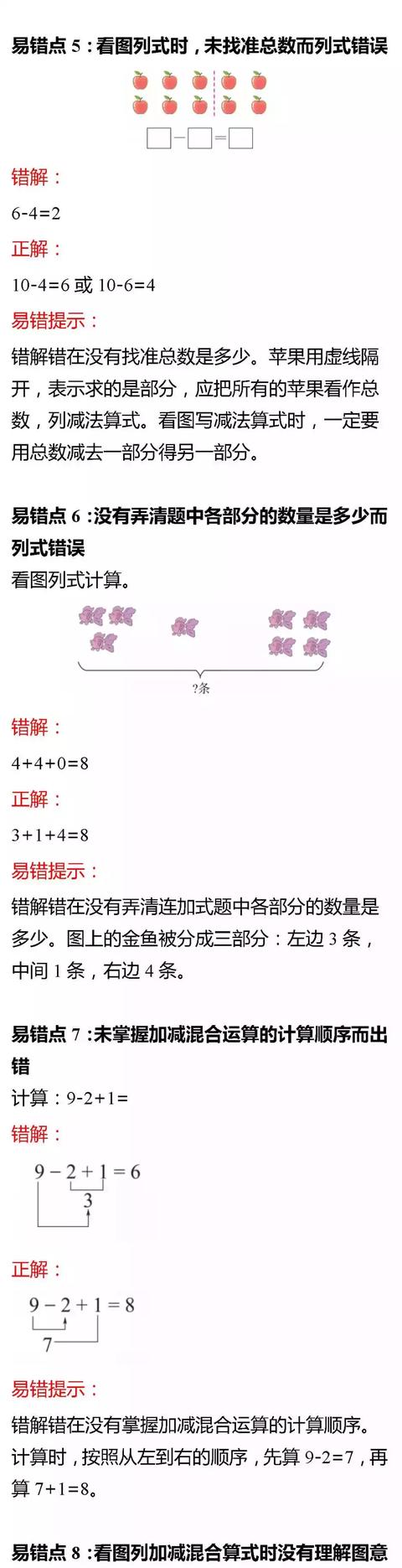 1-6年级小学数学100个易错知识点解析，收藏看一遍，孩子不出错！