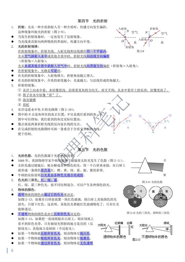 中考物理通读本，理科笔记精编复习资料，献给所有初三的小伙伴