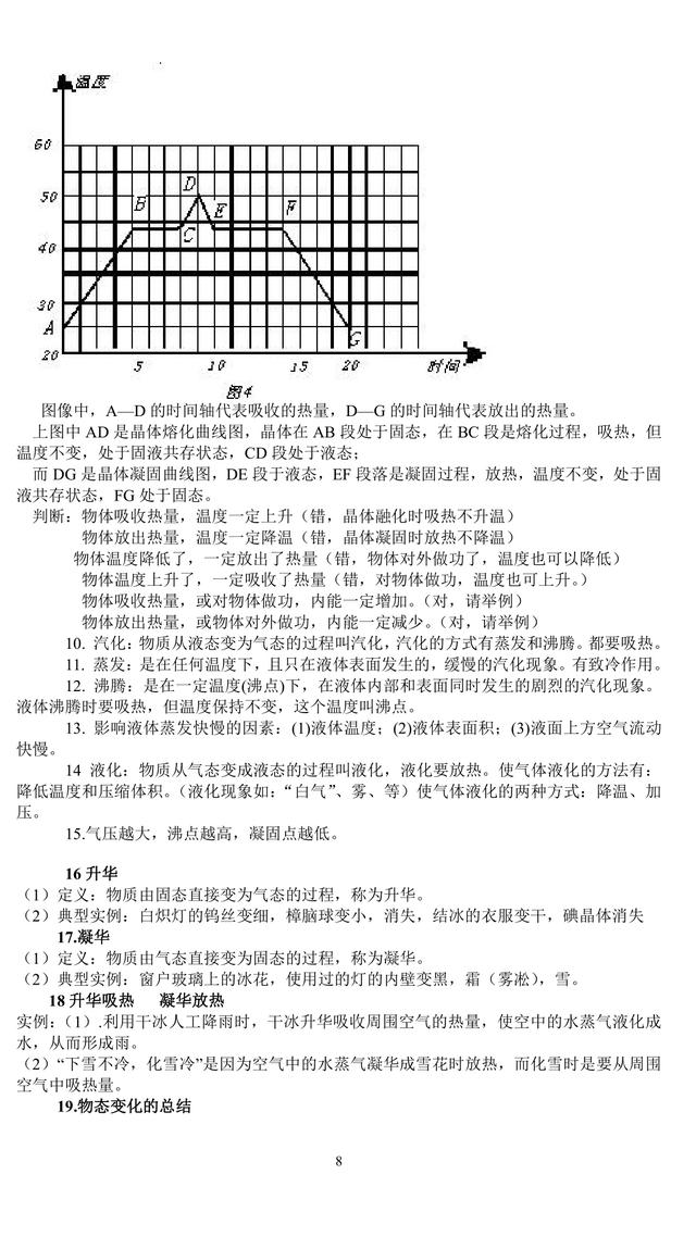 初二上册物理知识点汇总（运动，声，光，热，密度）最全汇总