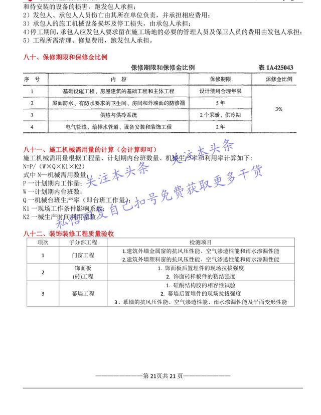 18一建《建筑》案例考点汇总82问，背会多得50分！