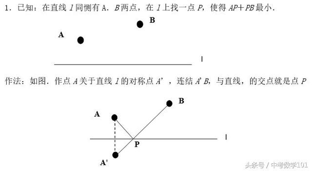 中考数学线段和的最大最小值作图方法