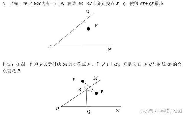 中考数学线段和的最大最小值作图方法