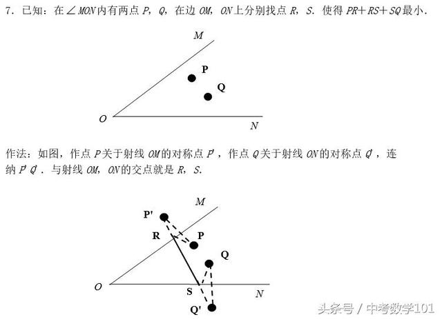 中考数学线段和的最大最小值作图方法