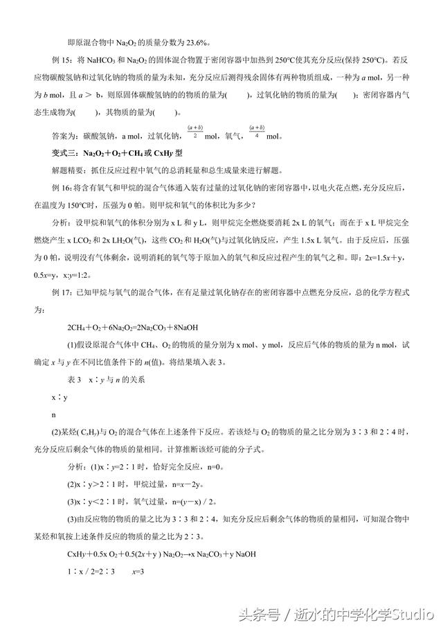 2019高考化学专题—过氧化钠全面题型汇总（关注私信得文档）