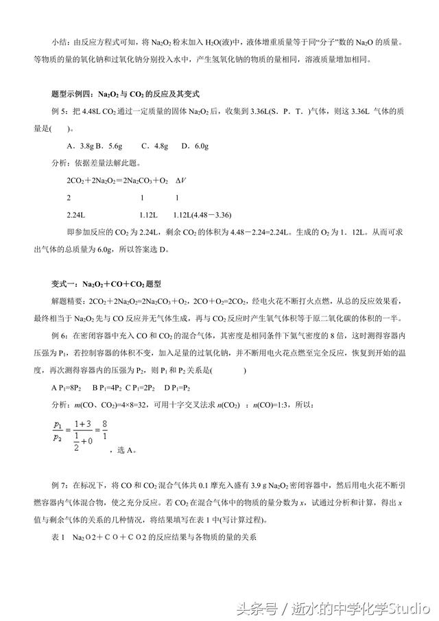 2019高考化学专题—过氧化钠全面题型汇总（关注私信得文档）