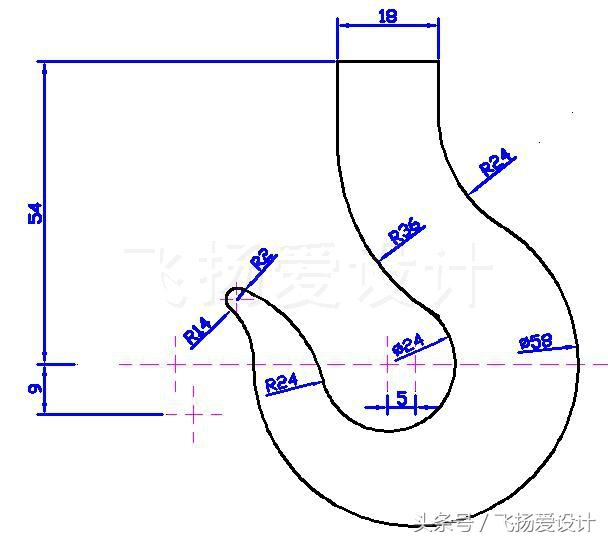 CAD最经典的练习图-钩子的画法，附上详细教程