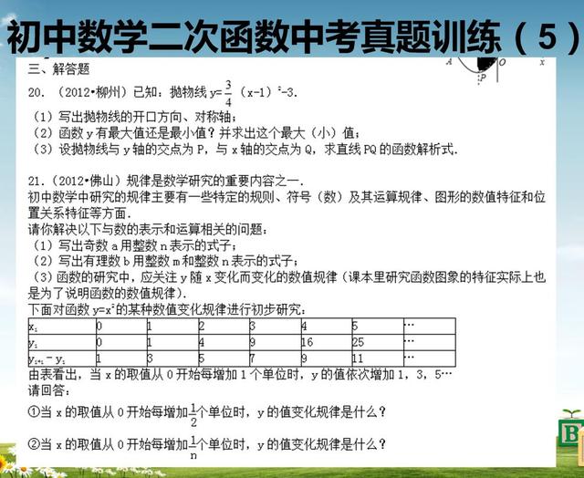 21道经典的二次函数中考真题，管它三七二十一先练了再说