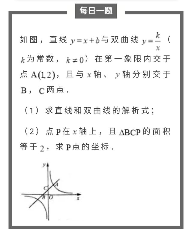 初三数学每日一题：一次函数与反比例函数应用题！