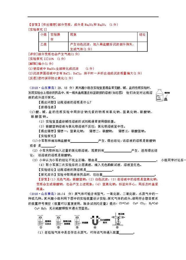 2018中考化学真题，打印后让孩子好好做一做，说不定明年遇得上