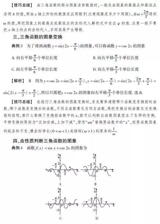 高中数学三角函数考点解析+命题题型最全汇总，超详细！