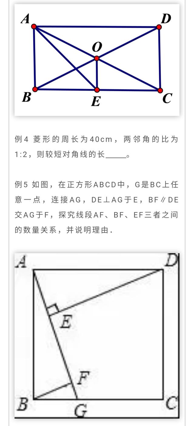 北师大版丨九年级数学矩形/菱形/正方形的重要考点知识及题型！