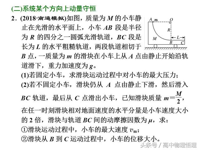 系统动量守恒以及在某个方向上应用动量定理