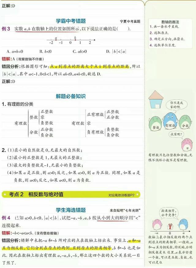 ｜初中数学｜人教版七年级上册第一单元知识归纳