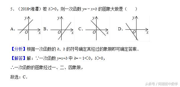 2018中考数学试题考点14：一次函数，夯实基础的题型来了