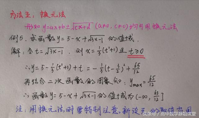 高一数学解题技巧1——巧求函数值域