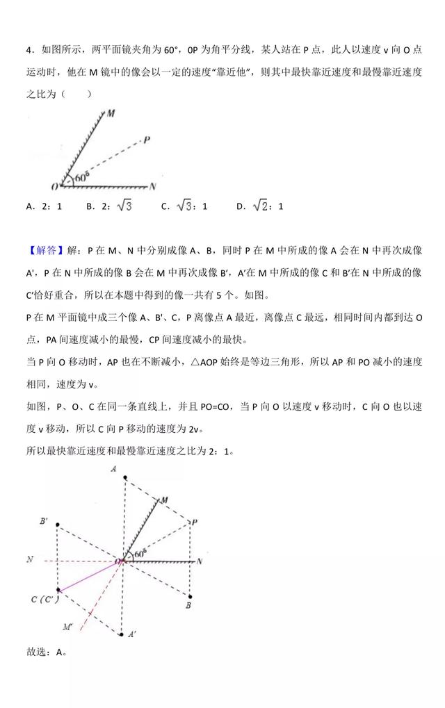 初中物理五道光学难题，有一道超级难，能做对的绝对大神级！