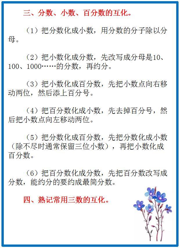 小学数学：基础知识要点汇总，为孩子收藏学习吧！