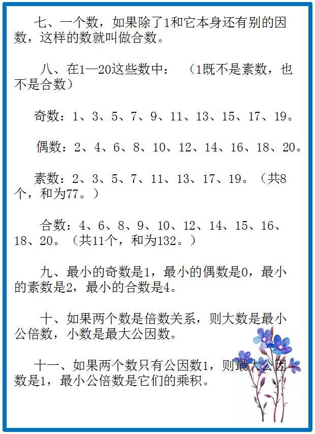 小学数学：基础知识要点汇总，为孩子收藏学习吧！