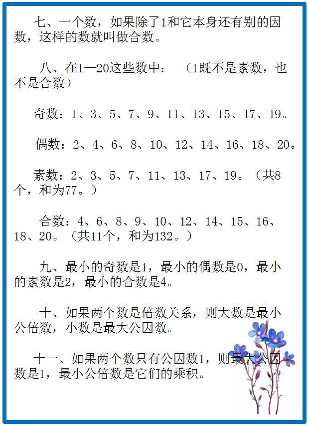 小学数学：基础知识要点汇总，为孩子收藏学习吧！