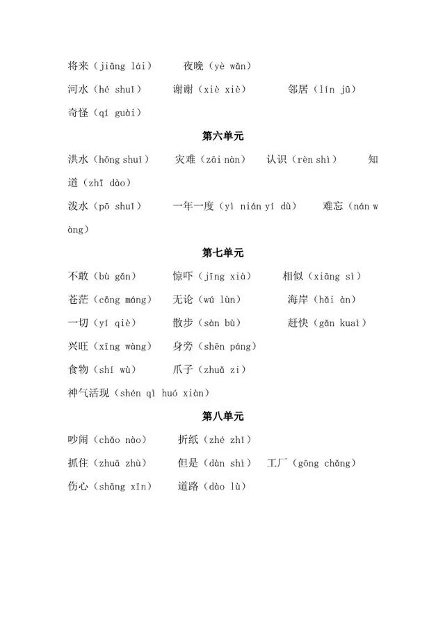 最新1-9年级易错字、读音归纳